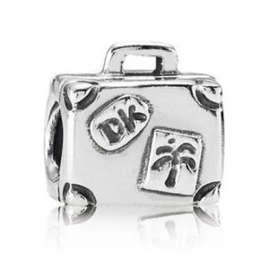 3/$45 Pandora Silver Charm- Suitcase Travel Paris Vacation